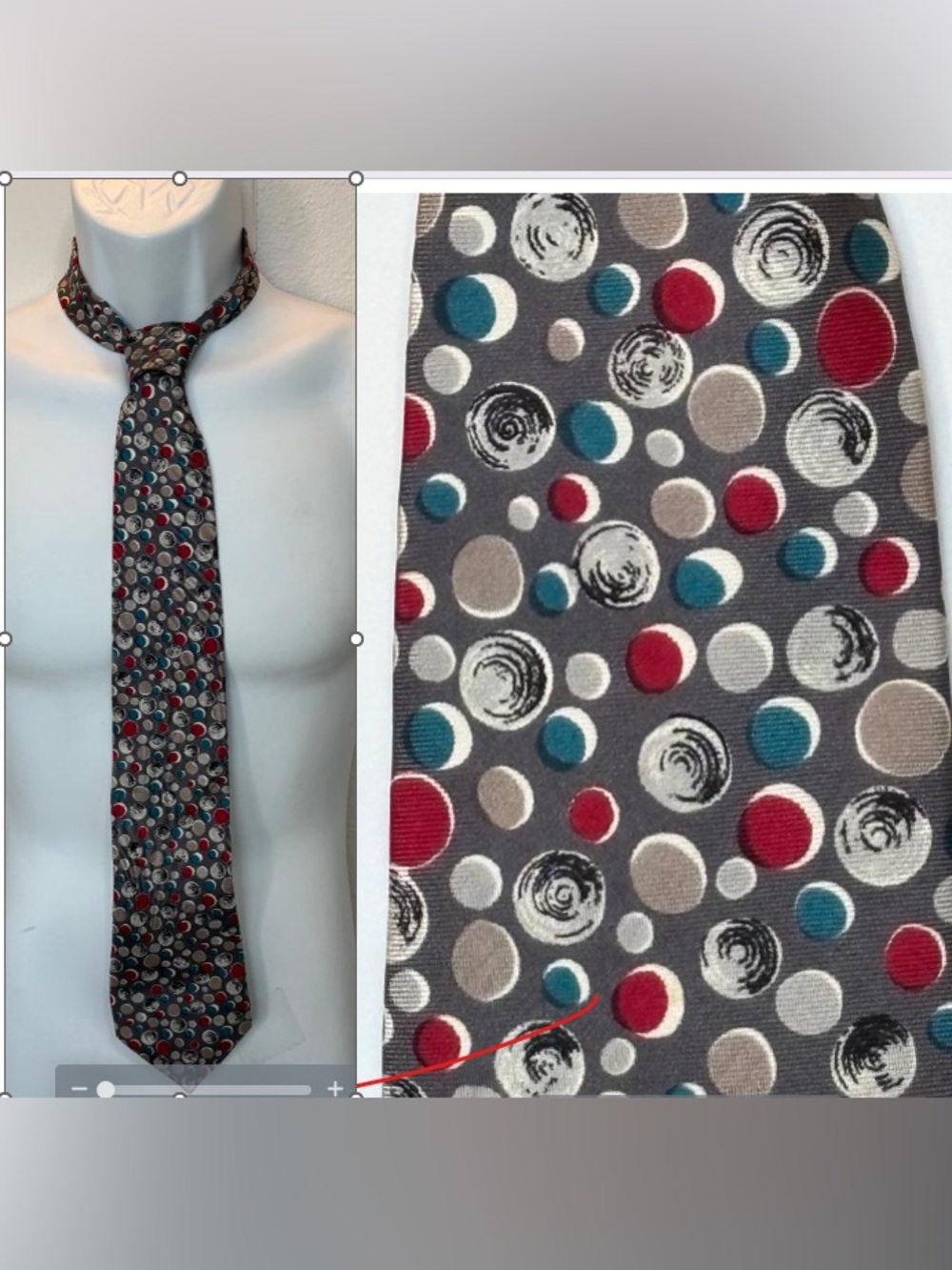 HALSTON III Silk Gray Tie Teal, Red, Taupe
Pattern Bubbles/circles (O/S)